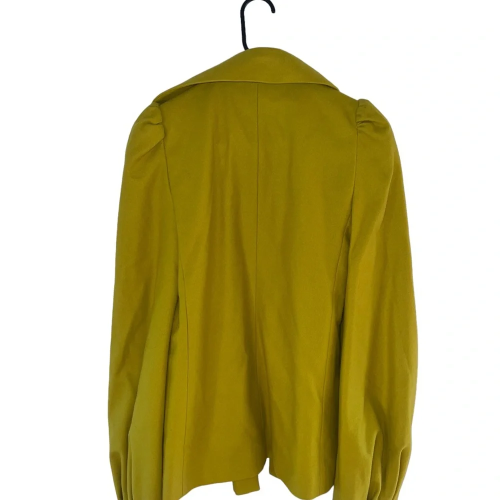 French Connection Cashmere Wool yellow jacket with scarf Size 6 - Picture 3 of 6